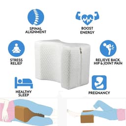 image-Orthopedic Memory Foam Knee Wedge Pillow for Sleeping Sciatica Back Hip Joint Pain Relief Contour Thigh Leg Pad Support Cushion