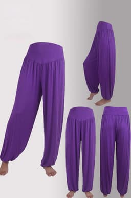 image-Yiwu bloomers, cuffed dance pants, Tai Chi pants, plus size yoga clothes, modal yoga pants