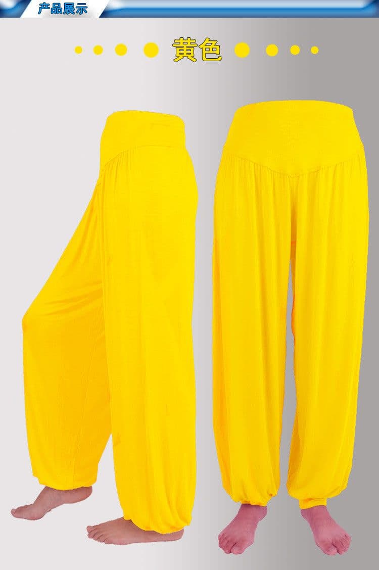image-Yiwu bloomers, cuffed dance pants, Tai Chi pants, plus size yoga clothes, modal yoga pants
