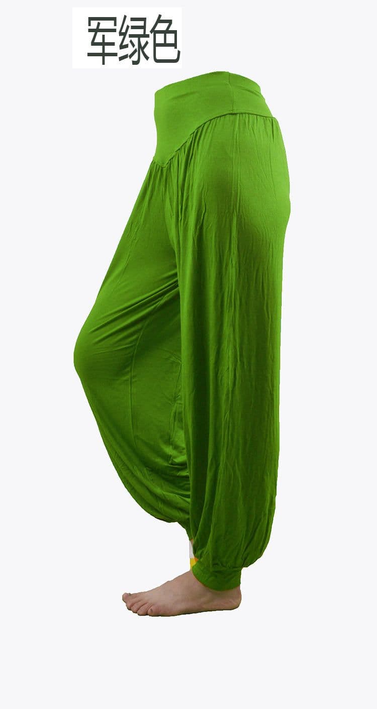 image-Yiwu bloomers, cuffed dance pants, Tai Chi pants, plus size yoga clothes, modal yoga pants