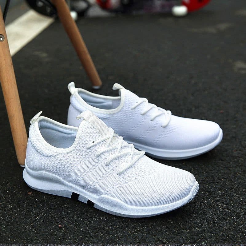 image-Autumn and winter new flying woven shoes male Korean version of low to help breathable canvas shoes trend casual sports tide shoes student shoes