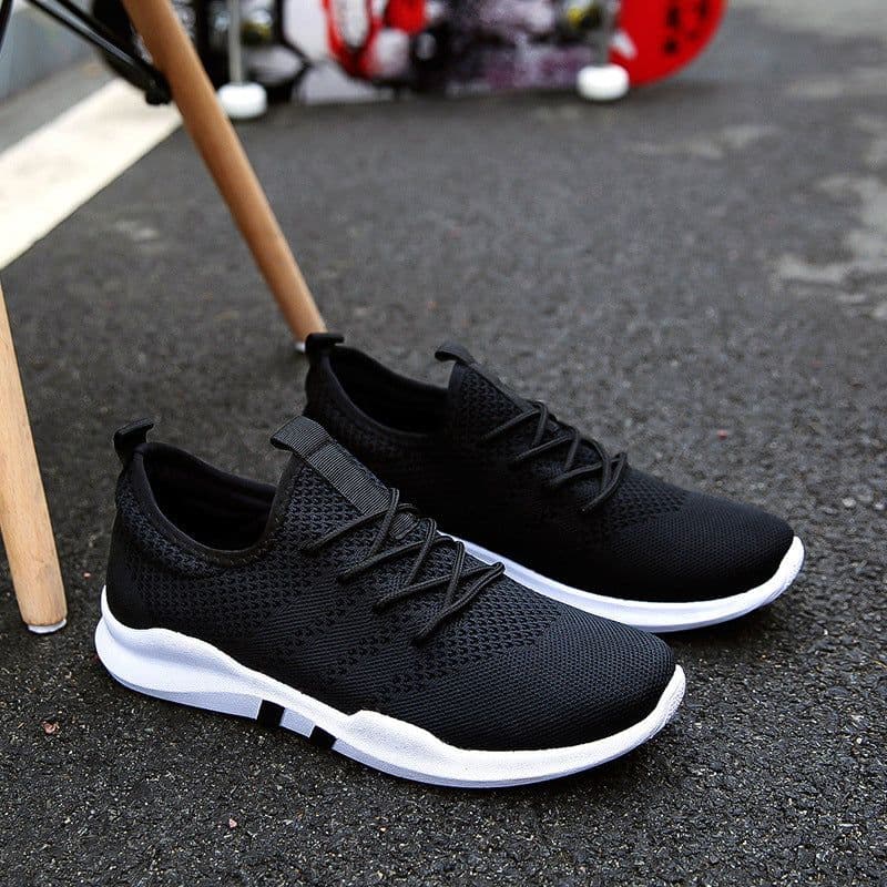 image-Autumn and winter new flying woven shoes male Korean version of low to help breathable canvas shoes trend casual sports tide shoes student shoes