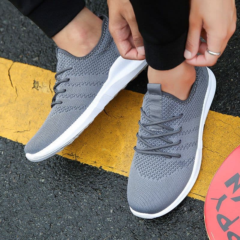 image-Autumn and winter new flying woven shoes male Korean version of low to help breathable canvas shoes trend casual sports tide shoes student shoes