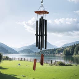 image-VEVOR Wind Chimes for Outside, 48 in, Deep Tone Wind Chimes with 5 Tubes, Unique Large Memorial Wind Chimes for Anniversary, Amazing Outdoor Decor for Your Patio, Porch, Garden and Backyard, Black