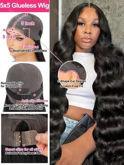 image-13x4 Body Wave Lace Front Human Hair Wig 200% Water Wave Pre Plucked HD Transparent Lace Wig 5x5 Closure Glueless Wigs For Women