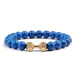 image-Turquoise Energy Gun Black Electroplated Alloy Barbell Bracelet