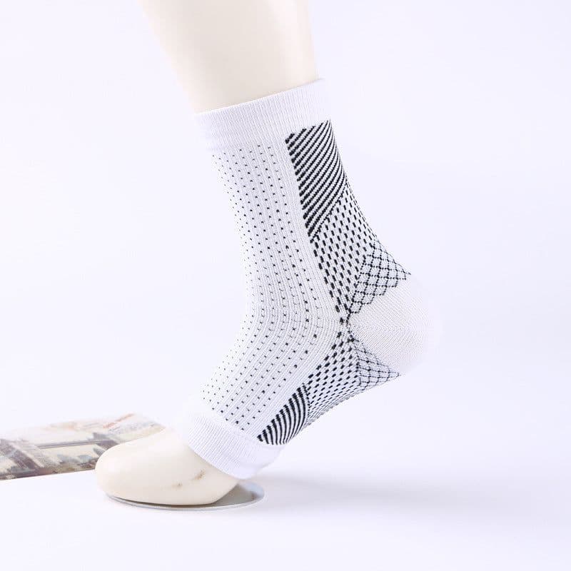 image-Sports Compression Running Socks - Black & White Dots, L/XL, Breathable