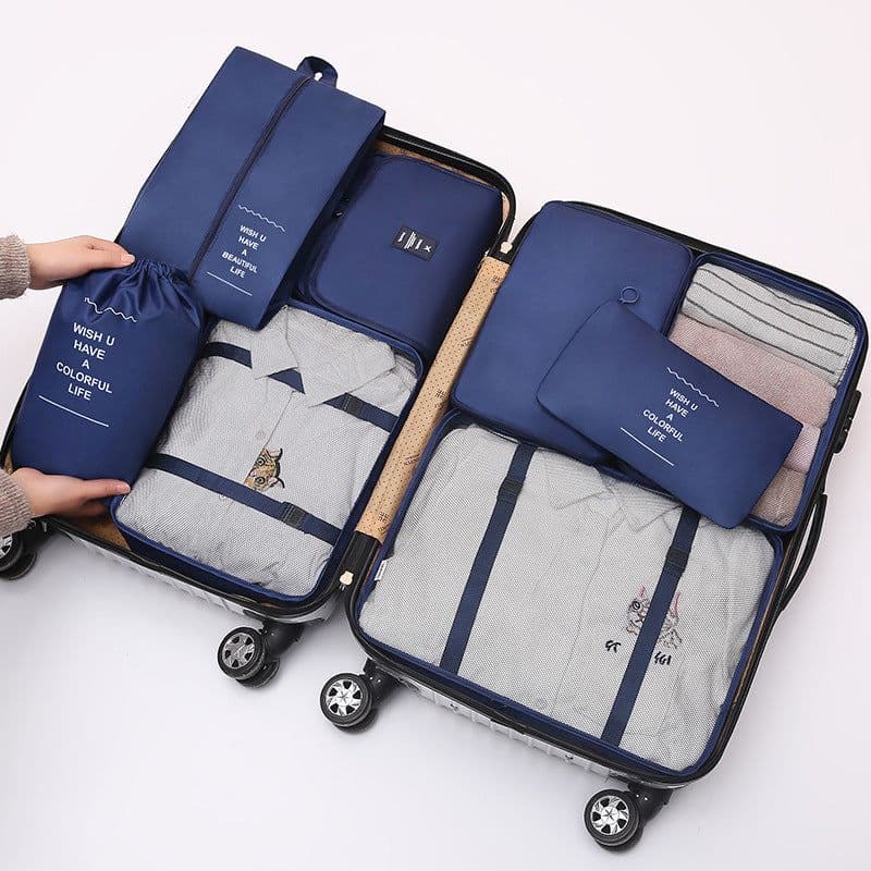 image-Suitcase storage bag set Luggage divider bag Travel divider storage bag Travel storage 8-piece set