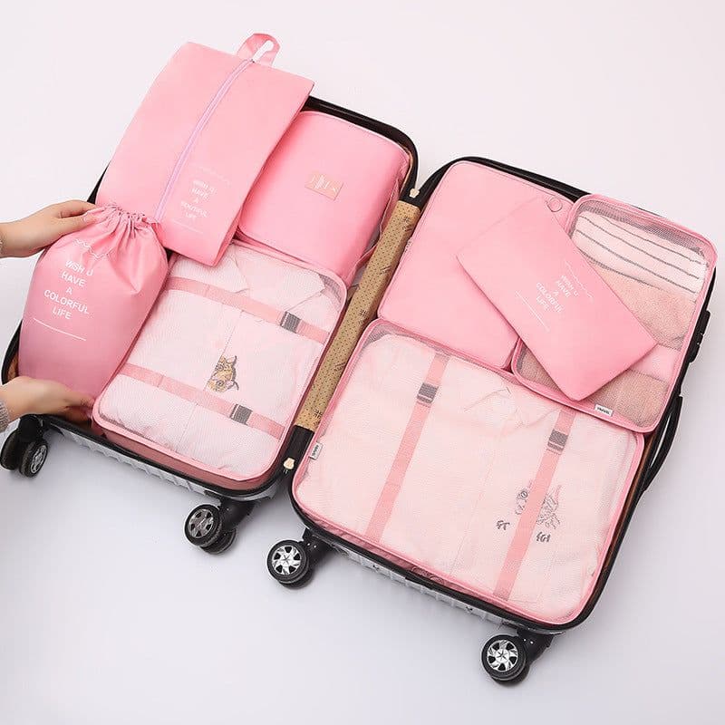 image-Suitcase storage bag set Luggage divider bag Travel divider storage bag Travel storage 8-piece set