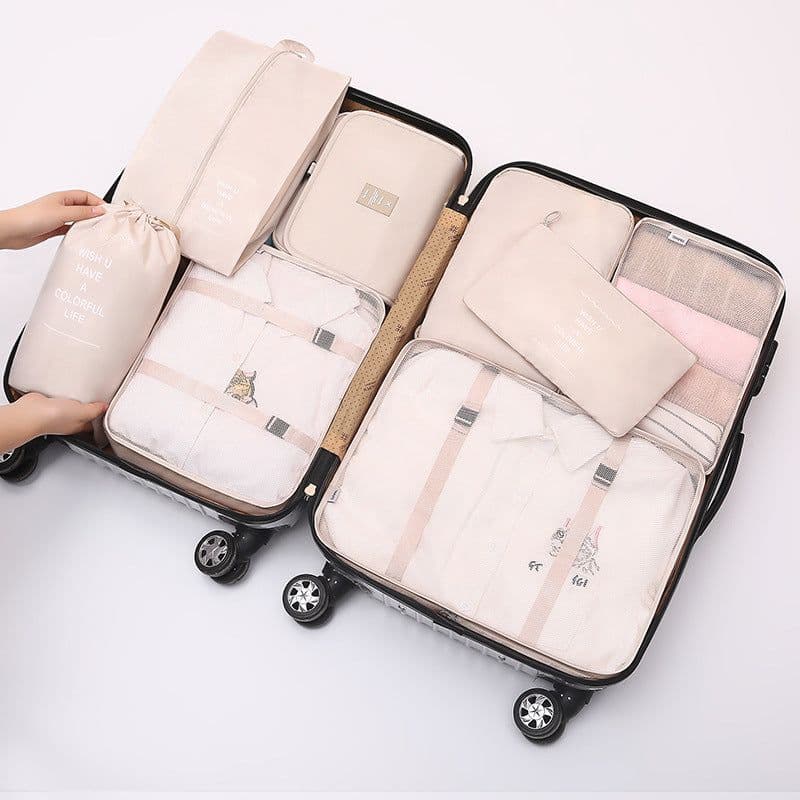 image-Suitcase storage bag set Luggage divider bag Travel divider storage bag Travel storage 8-piece set