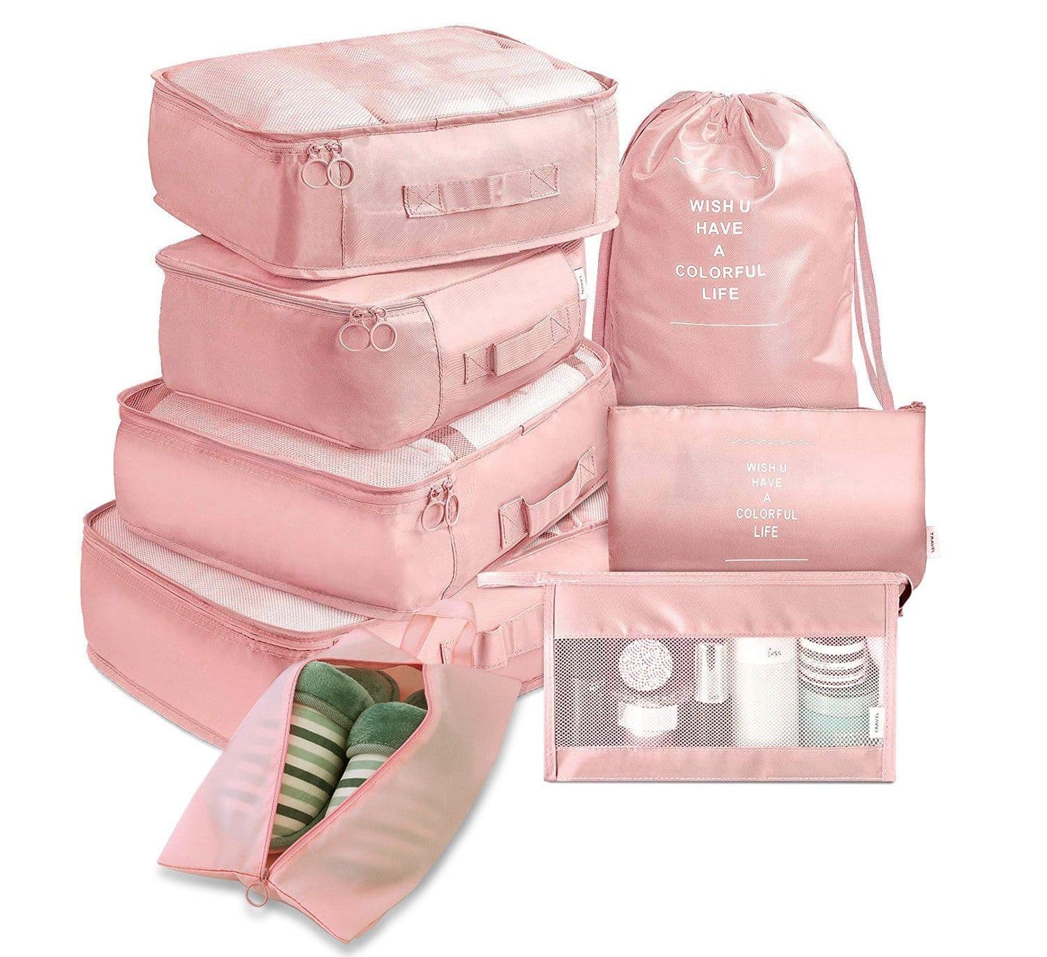 image-Suitcase storage bag set Luggage divider bag Travel divider storage bag Travel storage 8-piece set