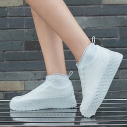 image-Show in the rain, rainy day, outdoor artifact waterproof shoe cover, rain boot cover, non-slip wear-resistant silicone shoe cover, high elastic foot cover for men and women