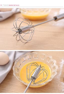 image-b stainless steel hand pressure rotating semi-automatic eggbeater home kitchen manual press cream sauce mixer