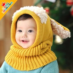 image-Korean autumn and winter baby hats boys and girls baby hats children's woolen caps scarf scarf warm