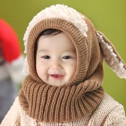 image-Korean autumn and winter baby hats boys and girls baby hats children's woolen caps scarf scarf warm