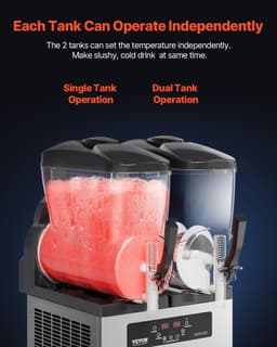 image-VEVOR Commercial Slushy Machine, 12Lx2 Double Tank Frozen Drink Machine, 96 Cups Stainless Steel Margarita Smoothie Frozen Drink Maker, Slushie Maker for Home Party Restaurants Cafe Bars