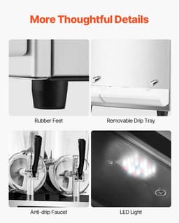 image-VEVOR Commercial Slushy Machine, 12Lx2 Double Tank Frozen Drink Machine, 96 Cups Stainless Steel Margarita Smoothie Frozen Drink Maker, Slushie Maker for Home Party Restaurants Cafe Bars