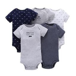 image-A generation of summer baby boy cotton short-sleeved mixed color haze triangle romper 5 five-piece suit T0031