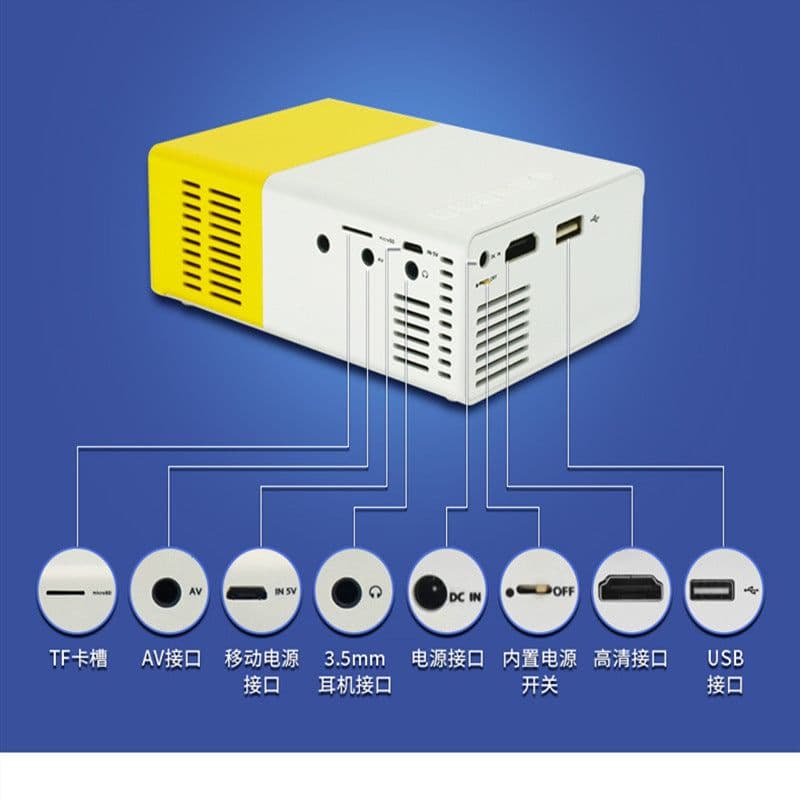 image-Hot selling YG300 home mini micro projector LED entertainment portable 1080 HD projector factory direct sales
