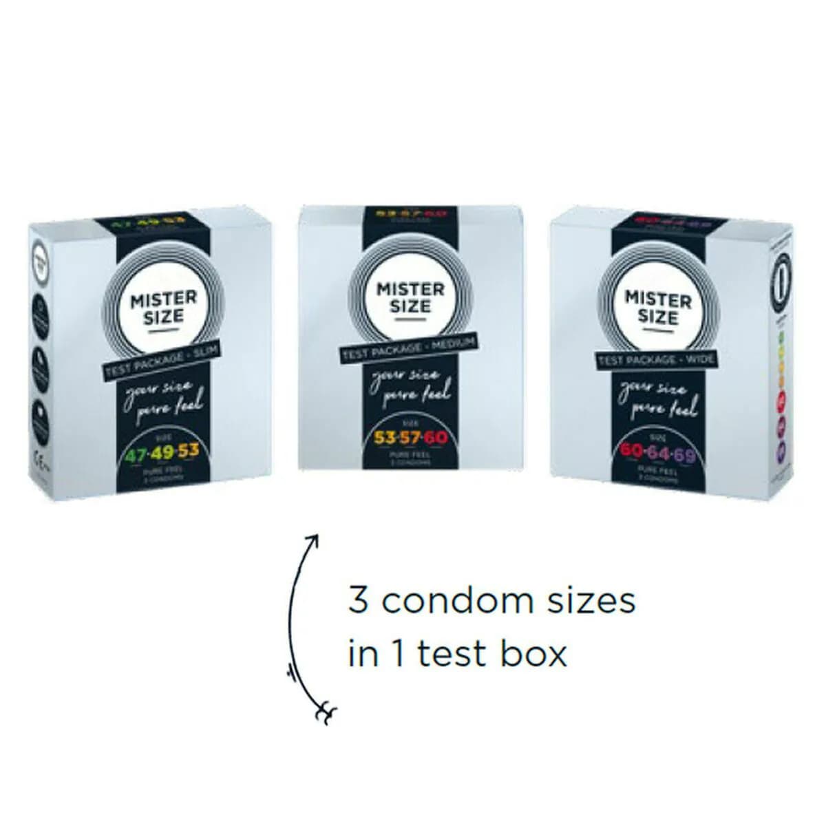 image-Condoms Mister Size Test Packege Slim