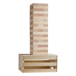image-VEVOR Tumbling Timber Toy, 60 Blocks Giant Tumble Tower Blocks Game, Pine Wood Tumbling Tower Game with Storage Crate and Scoreboard, Wooden Stacking Game, Tumble Tower Family Games for Indoor/Outdoor