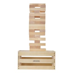 image-VEVOR Tumbling Timber Toy, 60 Blocks Giant Tumble Tower Blocks Game, Pine Wood Tumbling Tower Game with Storage Crate and Scoreboard, Wooden Stacking Game, Tumble Tower Family Games for Indoor/Outdoor