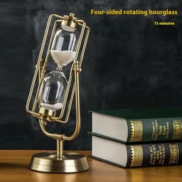image-Creative Wooden Hourglass Timer 15 Minutes Desk Study Room Decoration