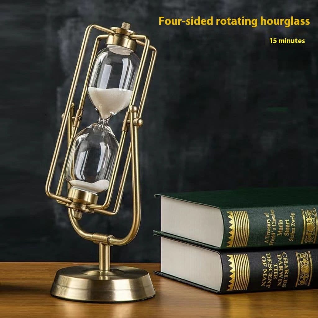 image-Creative Wooden Hourglass Timer 15 Minutes Desk Study Room Decoration