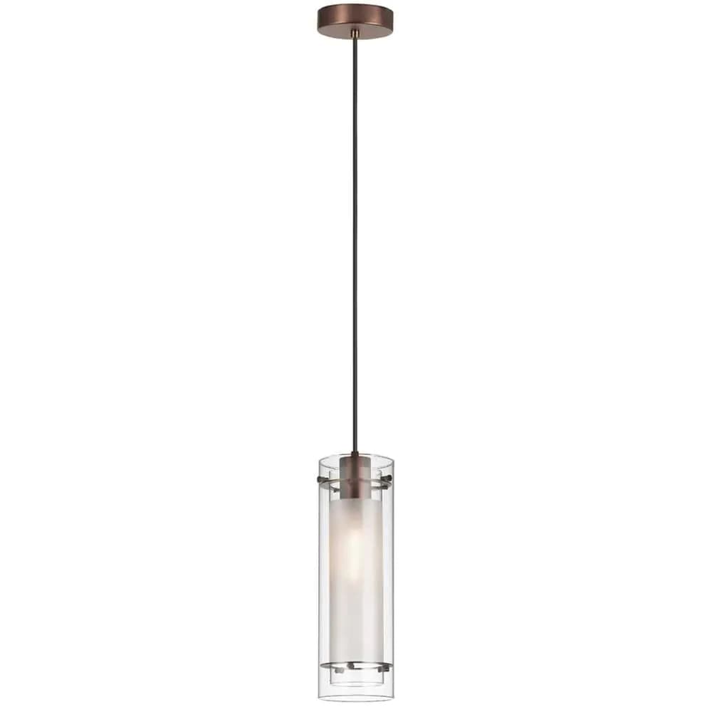 image-Single Pendant Clear Frosted Glass