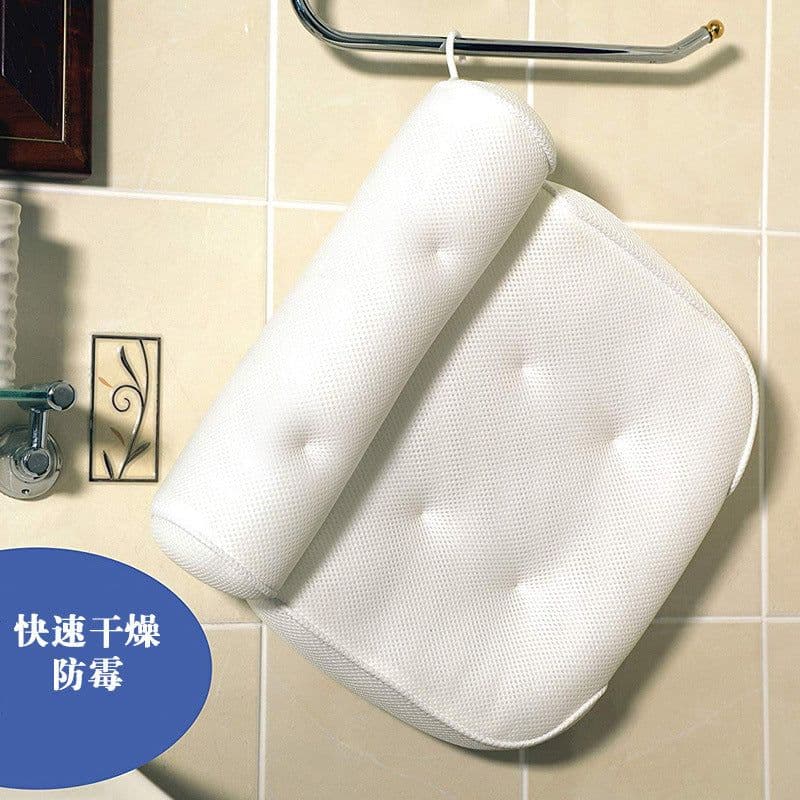 image-In stock bathroom suction cup pillow spa pillow bathtub pillow 3D mesh pillow