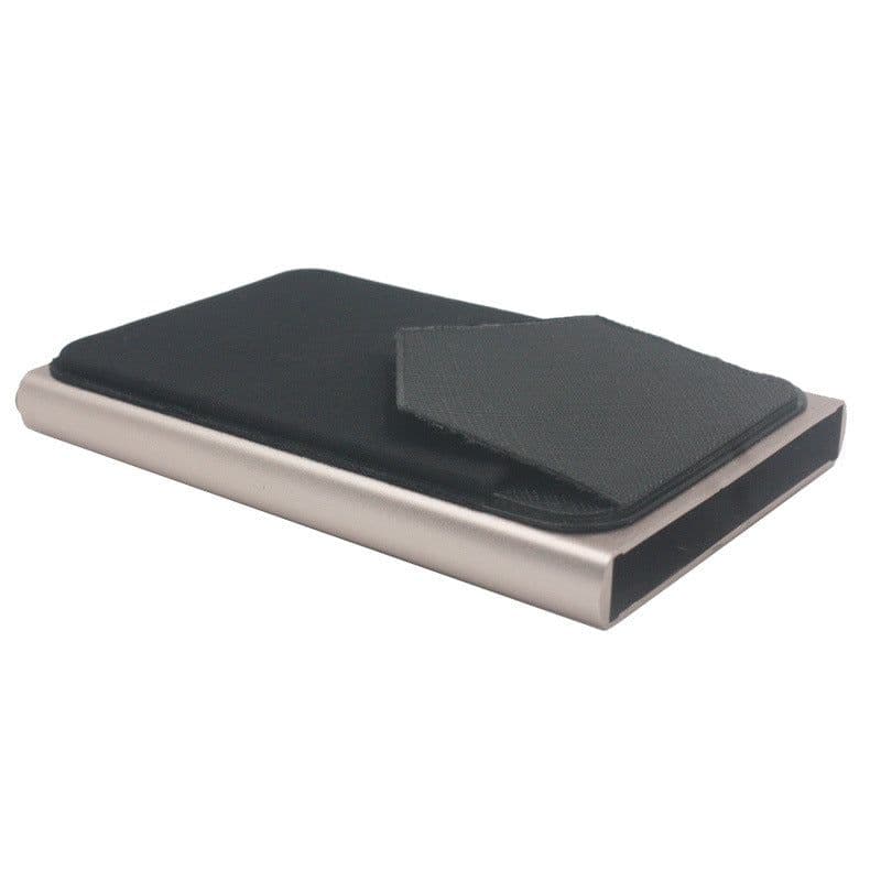 image-Foreign trade cross-border aluminum card holder RFID credit card holder automatic pop-up bank card box Lycra cover card holder