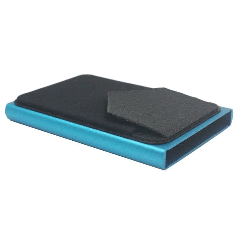 image-Foreign trade cross-border aluminum card holder RFID credit card holder automatic pop-up bank card box Lycra cover card holder