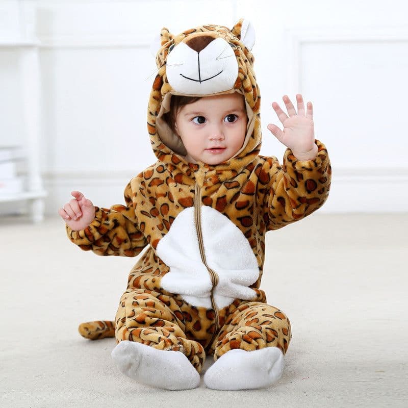 image-MICHLEY Baby Jumpsuit Hooded Flannel - Tiger 70cm