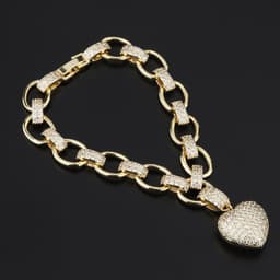 image-Cross-border hot selling pendant women's European and American new style micro-set heart-shaped necklace bracelet set temperament jewelry two-piece wholesale