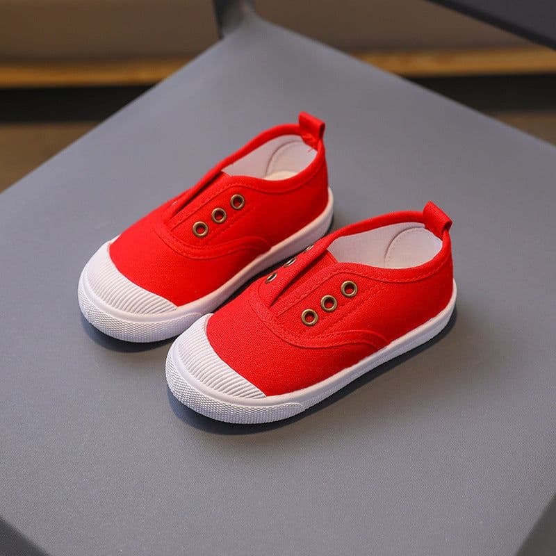 image-Children's shoes spring and autumn new one-step children's canvas shoes baby soft-soled shoes student kindergarten white indoor wholesale