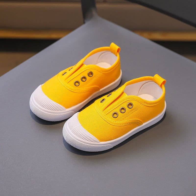 image-Children's shoes spring and autumn new one-step children's canvas shoes baby soft-soled shoes student kindergarten white indoor wholesale