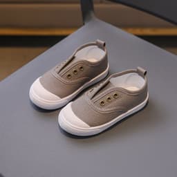 image-Children's shoes spring and autumn new one-step children's canvas shoes baby soft-soled shoes student kindergarten white indoor wholesale