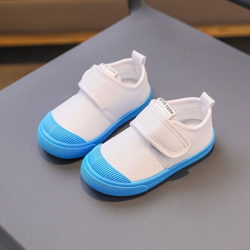 image-Children's shoes spring and autumn new one-step children's canvas shoes baby soft-soled shoes student kindergarten white indoor wholesale