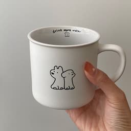 image-Frosted Small Black Cup Puppy Mug Black White Coffee Cup Niche Water Cup