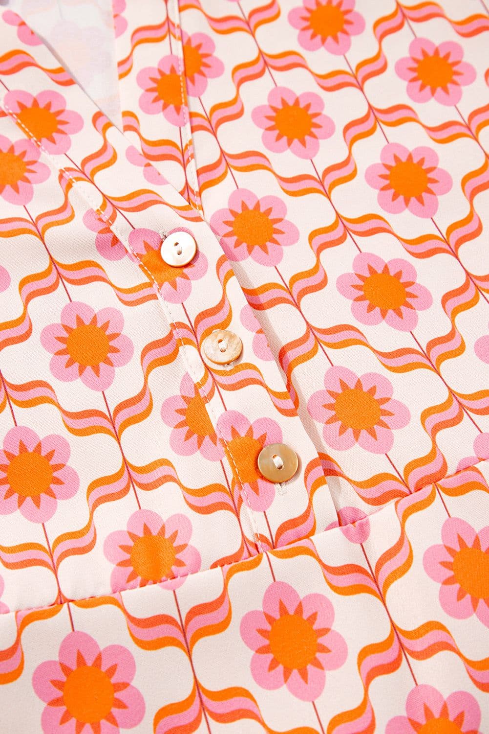 image-Floral Print Flounce Sleeve Mini Dress - Orange, Size S-XL