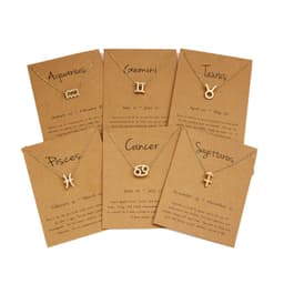 image-Cross-border hot sale personality symbol version twelve constellation alloy paper card necklace personality clavicle chain spot wholesale