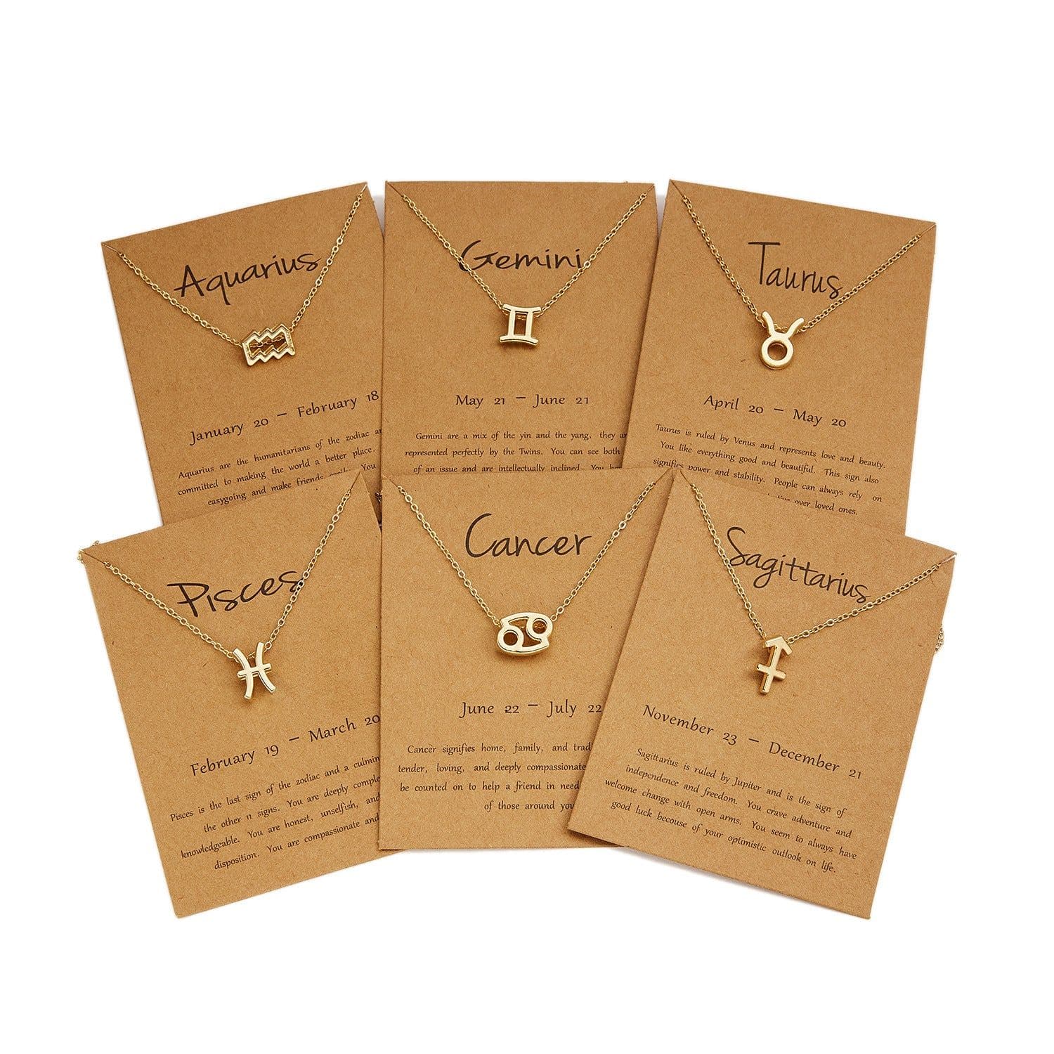 image-Cross-border hot sale personality symbol version twelve constellation alloy paper card necklace personality clavicle chain spot wholesale