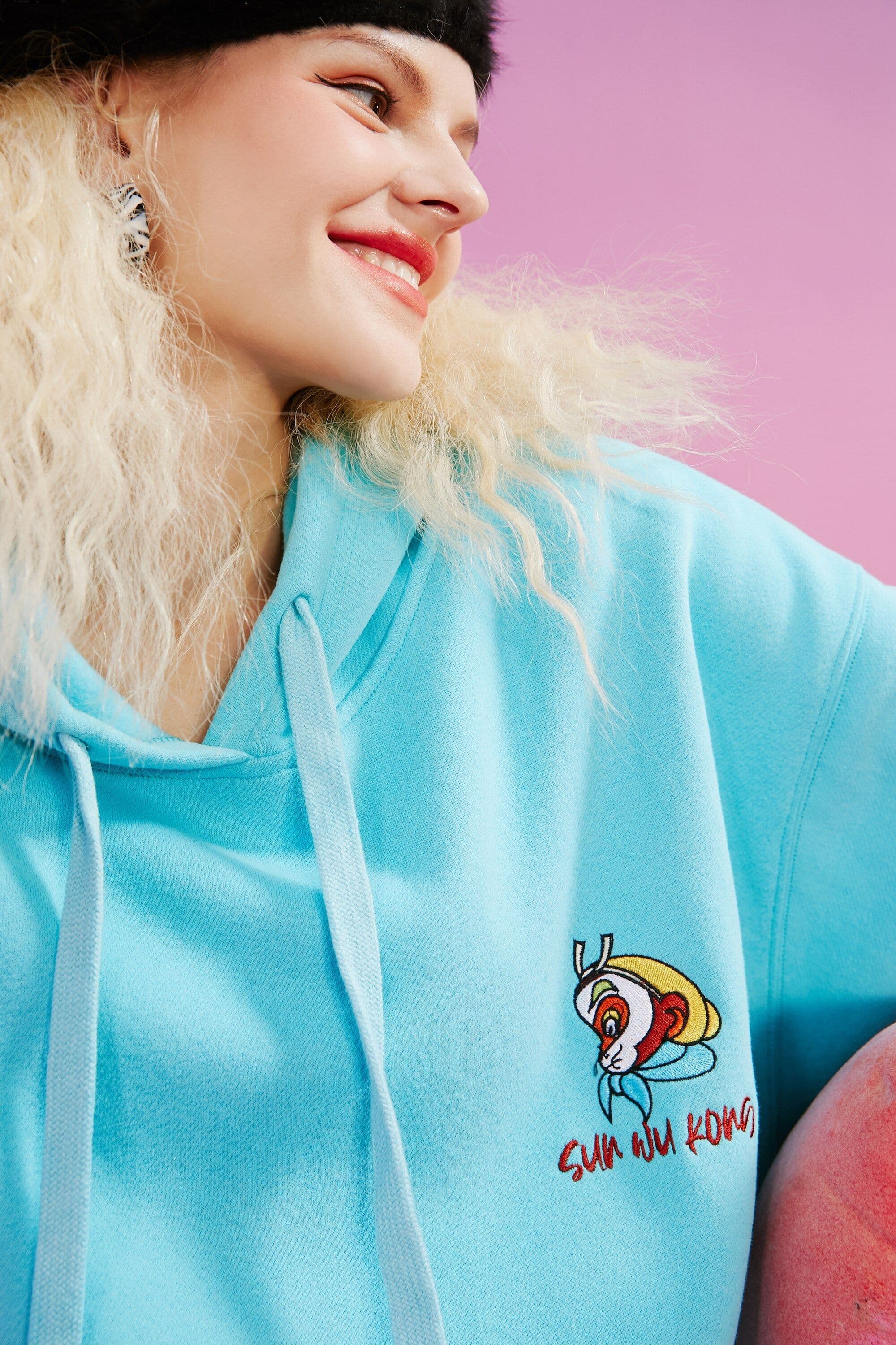 image-Monkey King Embroidery Casual Oversize Hoodies Sweatshirt Women,Spring