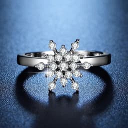 image-Internet celebrity Douyin's same rotating snowflake ring, rotatable ring, women's fashionable and personalized adjustable index finger ring