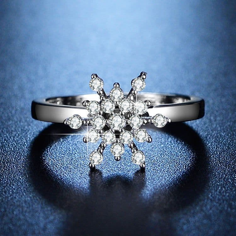 image-Internet celebrity Douyin's same rotating snowflake ring, rotatable ring, women's fashionable and personalized adjustable index finger ring