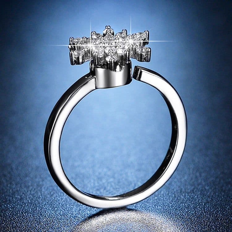 image-Internet celebrity Douyin's same rotating snowflake ring, rotatable ring, women's fashionable and personalized adjustable index finger ring