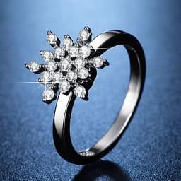 image-Internet celebrity Douyin's same rotating snowflake ring, rotatable ring, women's fashionable and personalized adjustable index finger ring