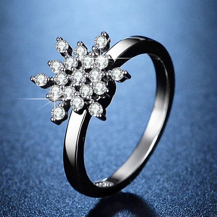 image-Internet celebrity Douyin's same rotating snowflake ring, rotatable ring, women's fashionable and personalized adjustable index finger ring