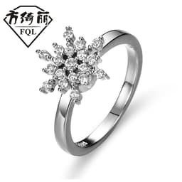 image-Internet celebrity Douyin's same rotating snowflake ring, rotatable ring, women's fashionable and personalized adjustable index finger ring