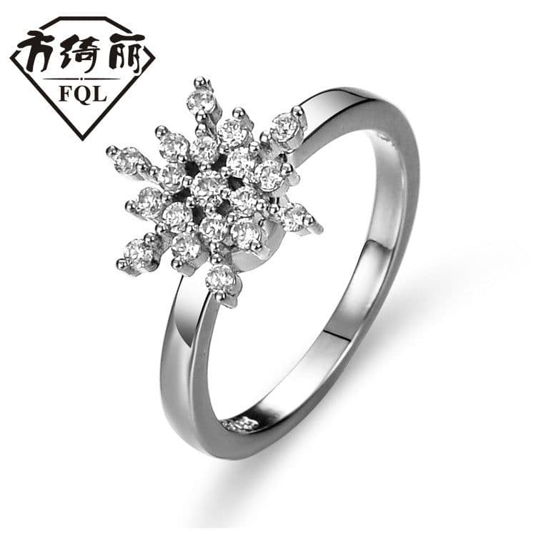 image-Internet celebrity Douyin's same rotating snowflake ring, rotatable ring, women's fashionable and personalized adjustable index finger ring